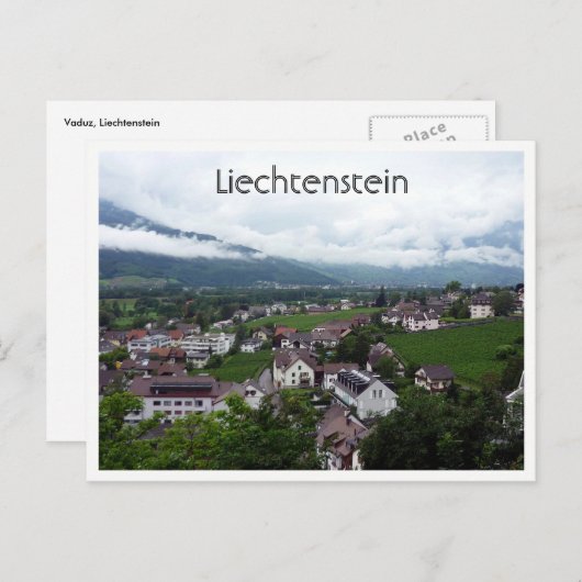 stad vaduz briefkaart (Voorkant / Achterkant)