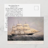 Stad van Adelaide Clipper schip 1800s Briefkaart (Voorkant / Achterkant)