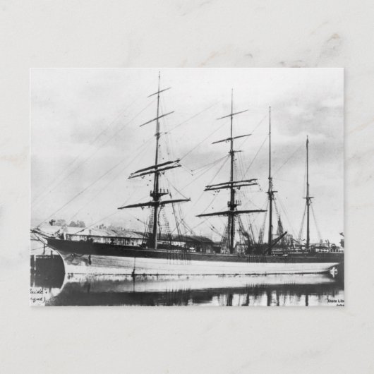 Stad van Adelaide Clipper schip 1800s Briefkaart (Voorkant)