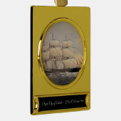 Stad van Adelaide Clipper schip 1800s Verguld Banner Ornament (Rechts)