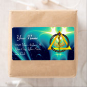 STAD VAN ASCLEPIUS DENTIST SYMBOOL Blue Etiket (Insitu)