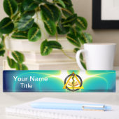 STAD VAN ASCLEPIUS DENTIST SYMBOOL Blue Naambordje