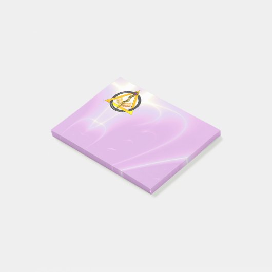 STAD VAN ASCLEPIUS DENTIST-SYMBOOL, lila Post-it® Notes (Schuin)