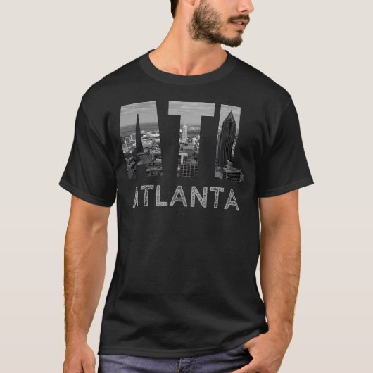 Stad van Atlanta Georgia Skyline Cityscape Downtow T-shirt (Voorkant)