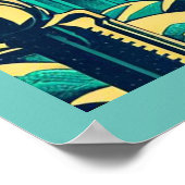 Stad van Atlantis 1 - Woodblock Style Poster (Hoek)