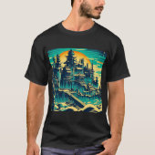 Stad van Atlantis 1 - Woodblock Style T-shirt (Voorkant)