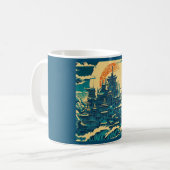 Stad van Atlantis 2 - Woodblock Style Koffiemok (Voorkant links)
