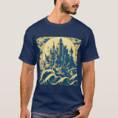 Stad van Atlantis 3 - Woodblock Style T-shirt (Voorkant)