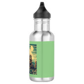 Stad van Atlantis 4 - Woodblock Style Waterfles (Rechts)