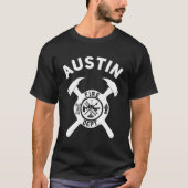 Stad van Austin Fire Dept Texas Brandweerman T-shirt (Voorkant)