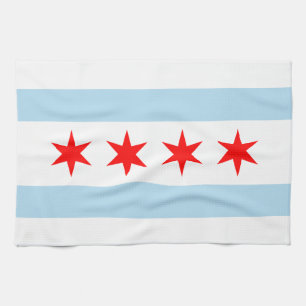 Stad van Chicago Illinois Vlag Theedoek