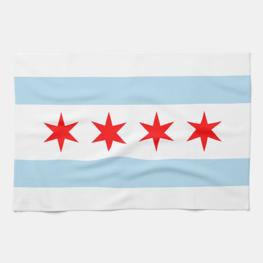 Stad van Chicago Illinois Vlag Theedoek (Horizontaal)
