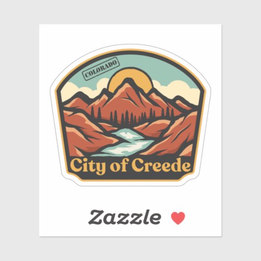 Stad van Creede, Colorado Sticker (Vel)