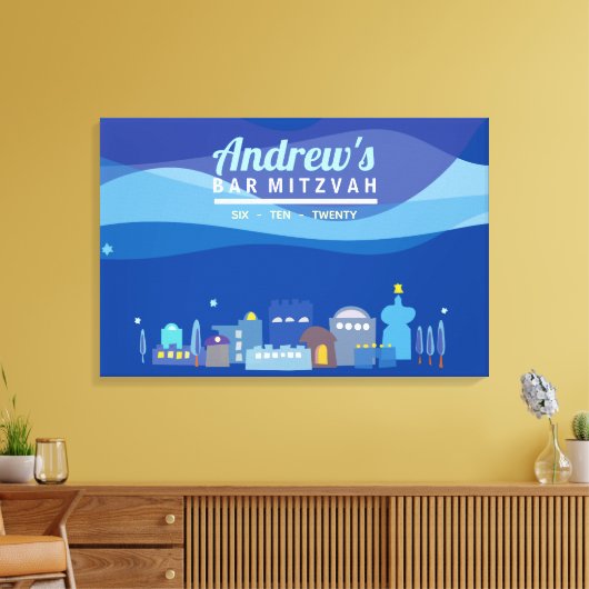 STAD VAN DAVID Bar Mitzvah Inloggen Memory Board Canvas Afdruk (Insitu (Woonkamer))