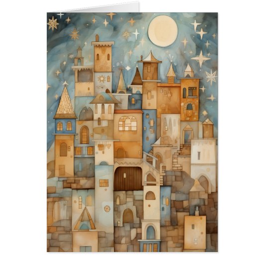 Stad van David Geboorte van Jesus Christmas Kaart (Voorkant)