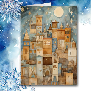 Stad van David Geboorte van Jesus Christmas Kaart