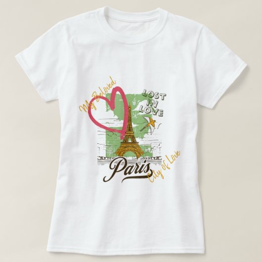 Stad van de liefde, Parijs T-shirt (Design voorkant)