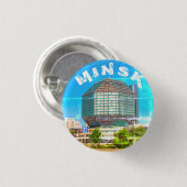 Stad van de staatsbibliotheek van Minsk Belarus Ronde Button 3,2 Cm (Voorkant /achterkant)