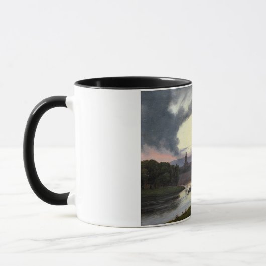 Stad van Dresden bij zonsondergang (Duits Landscha Mok (Links)