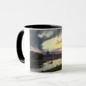 Stad van Dresden bij zonsondergang (Duits Landscha Mok (Voorkant links)