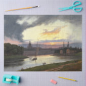 Stad van Dresden bij zonsondergang (Duits Landscha Tissuepapier (Craft)