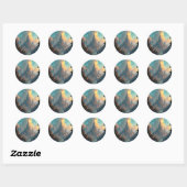 Stad Van Echo's – Oude Stadsgezicht Ronde Sticker (Vel)