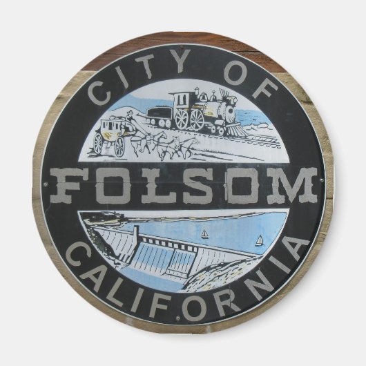Stad van Folsom Californië stad logo Magneet (Voorkant)