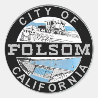 Stad van Folsom graphic logo: Grafische versie Ronde Sticker