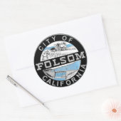 Stad van Folsom graphic logo: Grafische versie Ronde Sticker (Envelop)