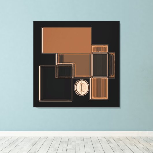 Stad van Glas Urban Abstracte Kunst Canvas Print (Insitu (Houten vloer))