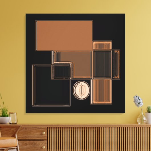 Stad van Glas Urban Abstracte Kunst Canvas Print (Insitu (Woonkamer))
