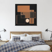 Stad van Glas Urban Abstracte Kunst Canvas Print (Insitu (Slaapkamer))