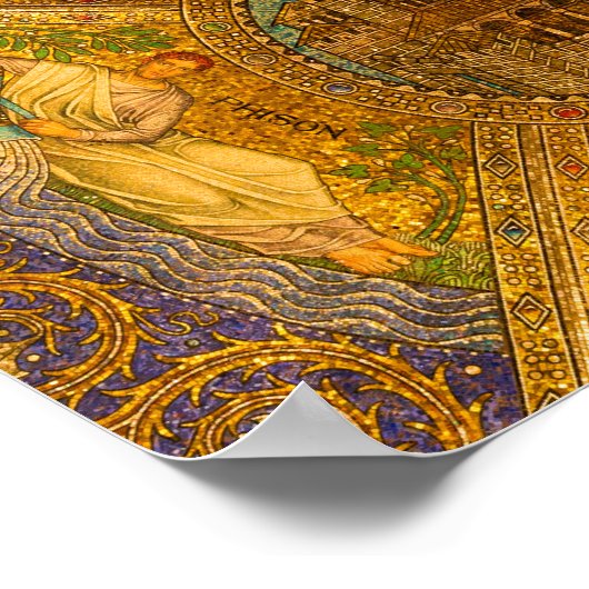 Stad van God Neo Byzantine mozaïekkathedraal plafo Poster (Hoek)