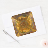 Stad van God Neo Byzantine mozaïekkathedraal plafo Vierkante Sticker (Envelop)