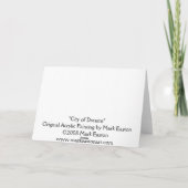 Stad van het wenskaart van Dromen door Teken Kaart (Achterkant)