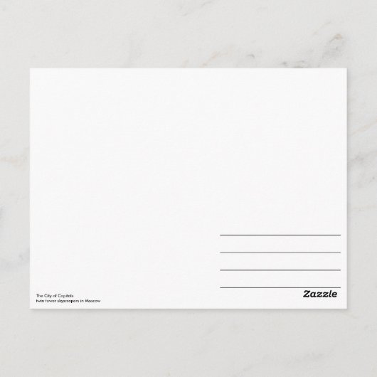 Stad van Kapitalen Briefkaart (Achterkant)