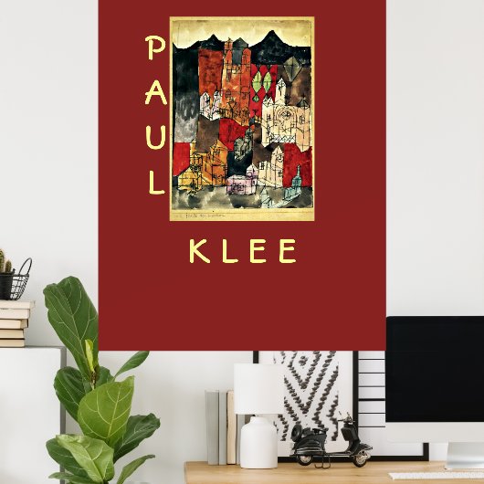 Stad van kerken van Paul Klee Poster (Thuiskantoor)