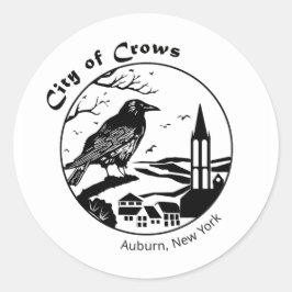 Stad van kraaien rond stickers