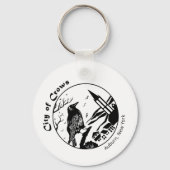 Stad van kraaien zwart en wit Graphic Sleutelhanger (Voorkant)