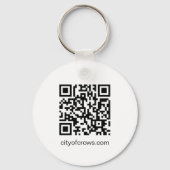 Stad van kraaien zwart en wit Graphic Sleutelhanger (Achterkant)