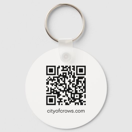 Stad van kraaien zwart en wit Graphic Sleutelhanger (Achterkant)