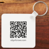 Stad van kraaien Zwart-wit Graphic Square Sleutelhanger (Achterkant)