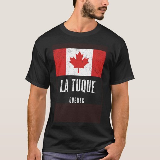 Stad van La Tuque CANADA Canadese Vlag Souvenir T-shirt (Voorkant)