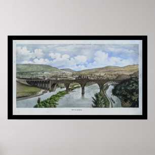 Stad van Lezing PA Pennsylvania Bridge Print