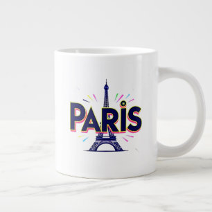 Stad van Licht: Krachtige Parijse Typografie Kunst Grote Koffiekop