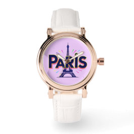 Stad van Licht: Krachtige Parijse Typografie Kunst Horloge