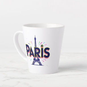 Stad van Licht: Krachtige Parijse Typografie Kunst Latte Mok