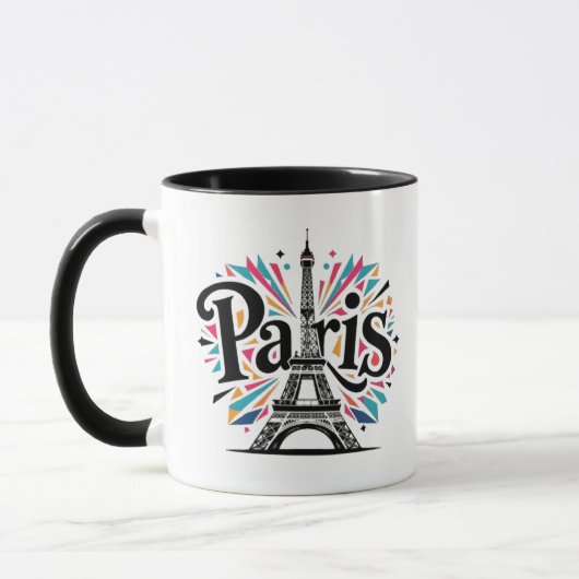Stad van Licht: Krachtige Parijse Typografie Kunst Mok (Links)