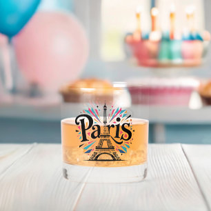 Stad van Licht: Krachtige Parijse Typografie Kunst Whisky Glas