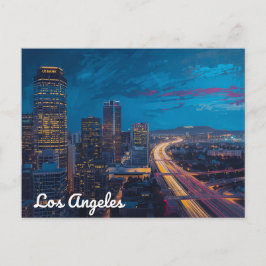 Stad van Lichten – Los Angeles Silhouet Briefkaart
